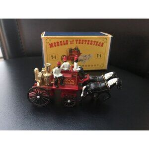 Vtg Matchbox Lesney Models of Yesteryear Y-4 Shand Mason Horse Drawn Fire Engine